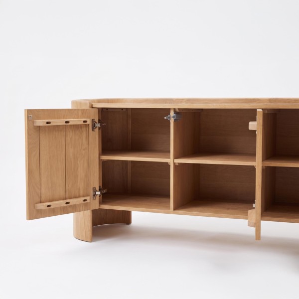 Dressoir in massief eikenhout met 3 deuren 165 cm - Lago