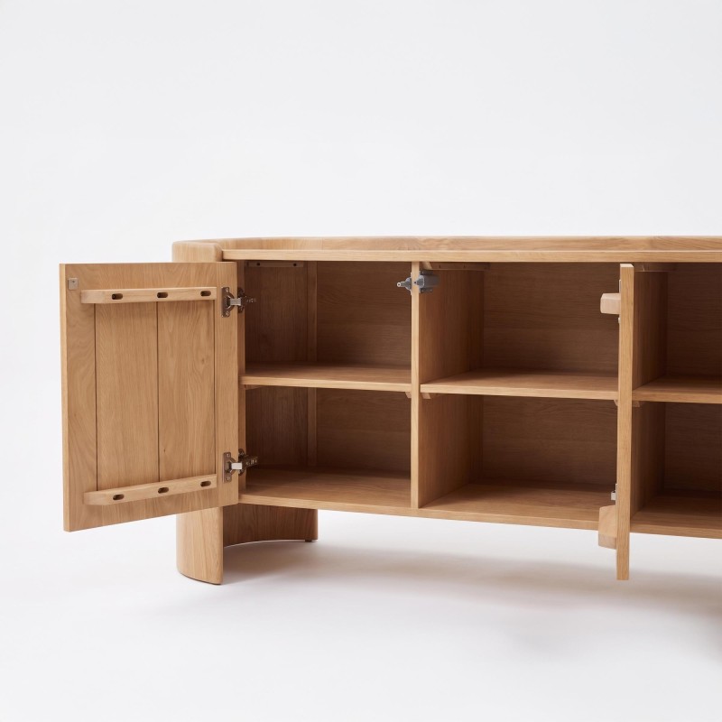 Dressoir in massief eikenhout met 3 deuren 165 cm - Lago