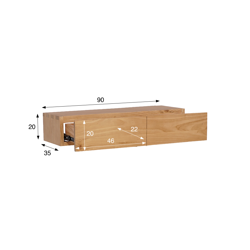 Badkamer opbergmeubel 90 cm - Trinity