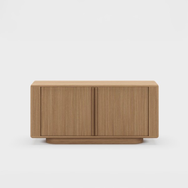 Design dressoir van natuurlijk eikenhout met schuifdeuren 180 cm - Kael