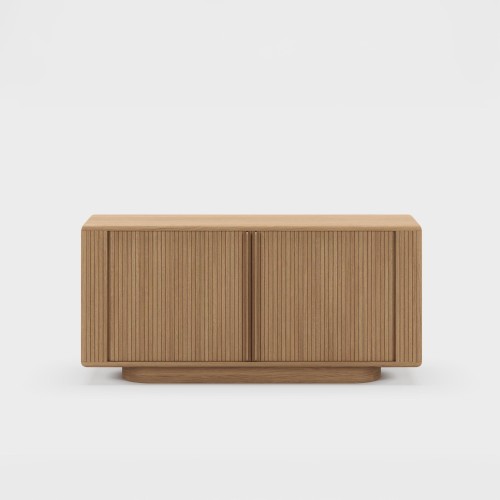 Design dressoir van natuurlijk eikenhout met schuifdeuren 180 cm - Kael