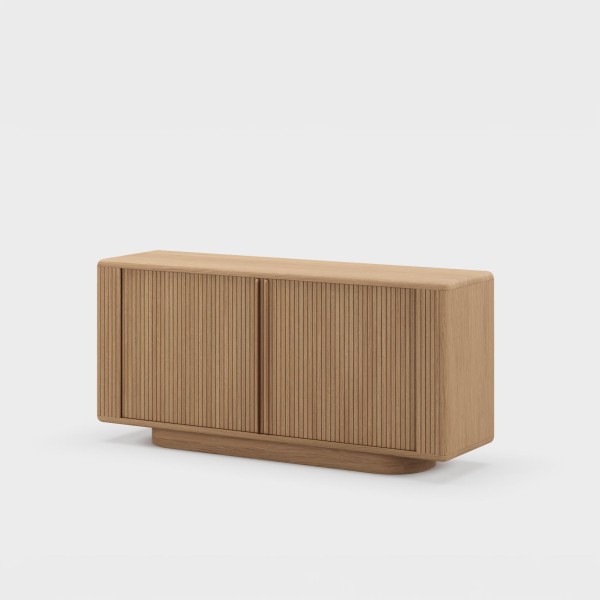 Design dressoir van natuurlijk eikenhout met schuifdeuren 180 cm - Kael