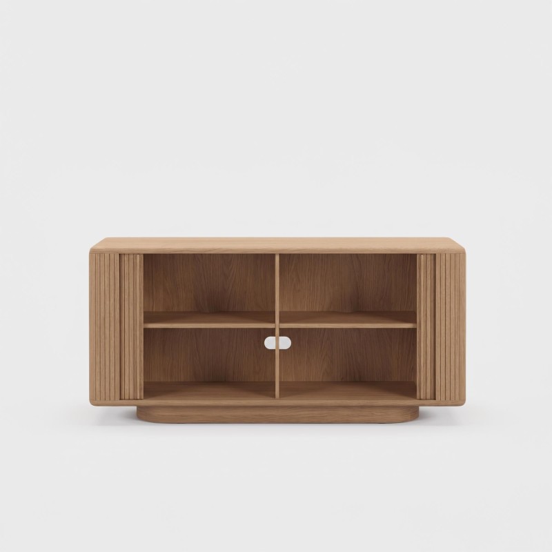Design dressoir van natuurlijk eikenhout met schuifdeuren 180 cm - Kael