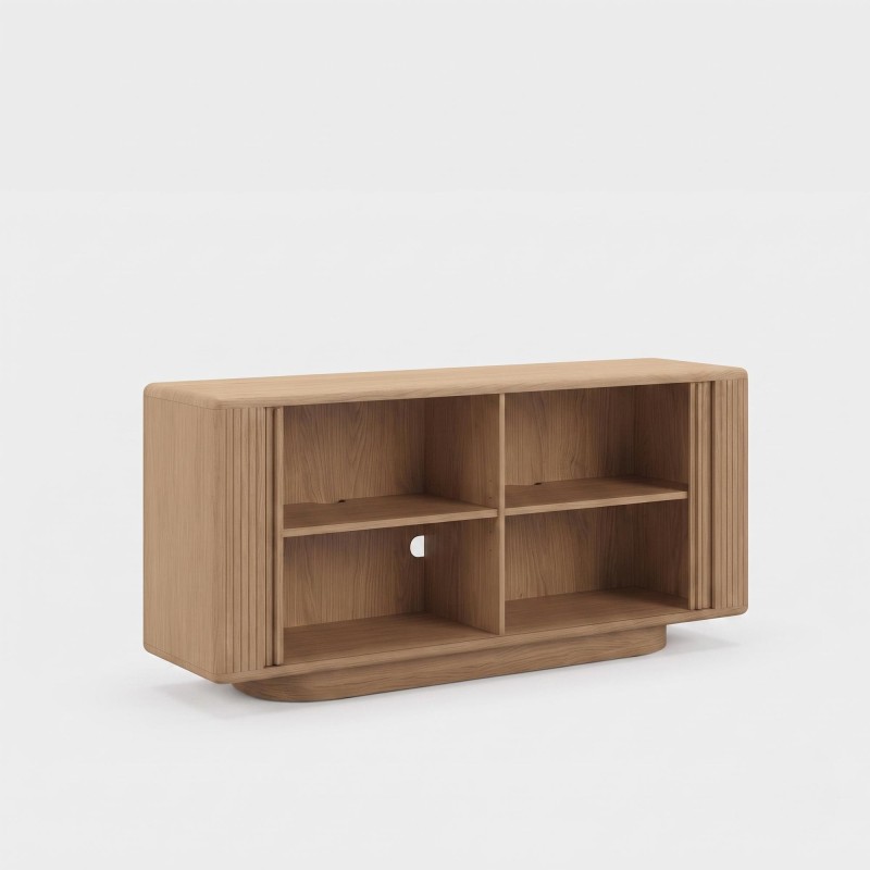 Design dressoir van natuurlijk eikenhout met schuifdeuren 180 cm - Kael