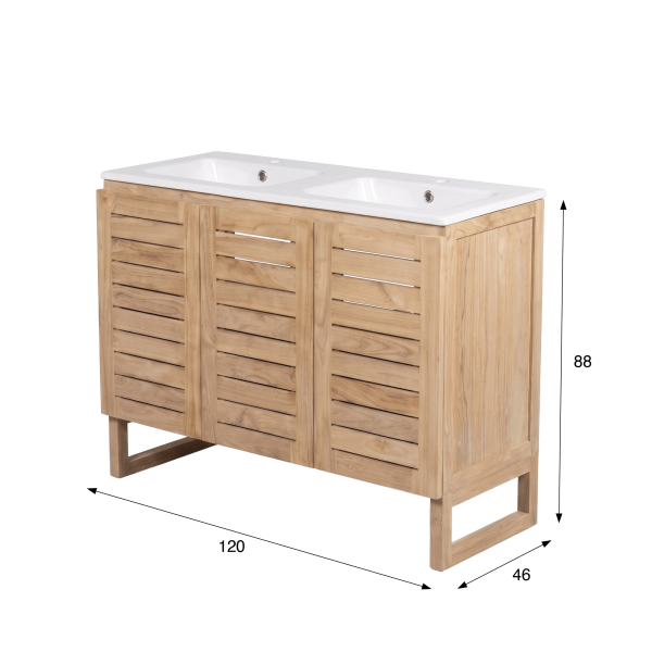 Badkamermeubel van massief teakhout 120 cm - Mentari