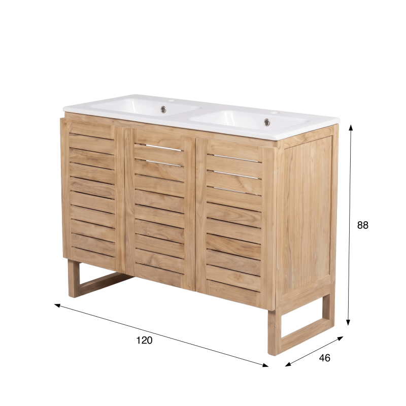 Badkamermeubel van massief teakhout 120 cm - Mentari