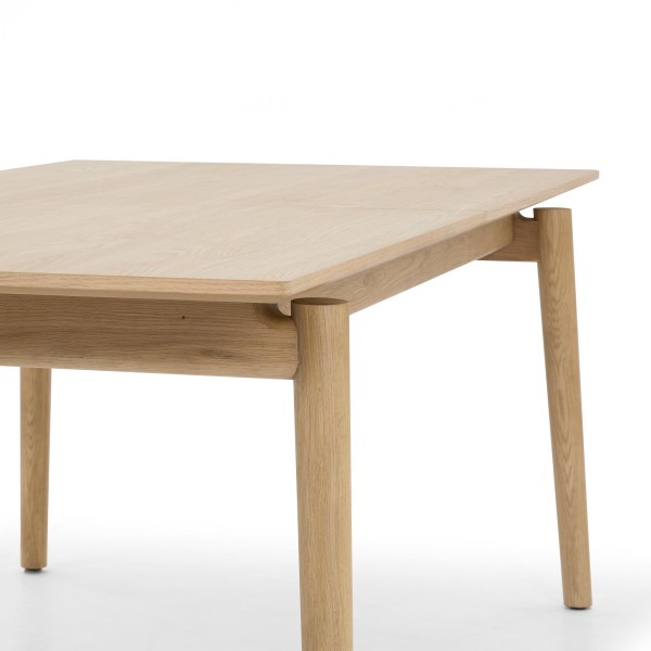 Eettafel van eikenhout 200 x 100 cm met verlengblad van 60 cm - Elin
