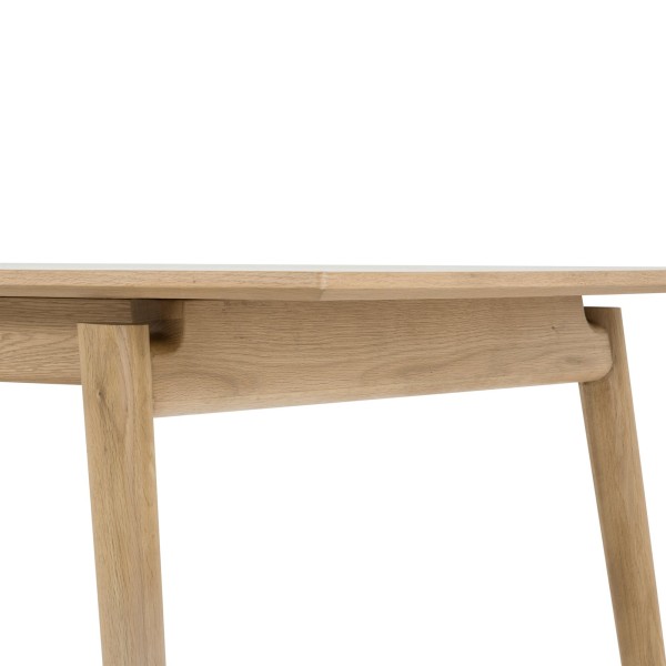 Eettafel van eikenhout 200 x 100 cm met verlengblad van 60 cm - Elin