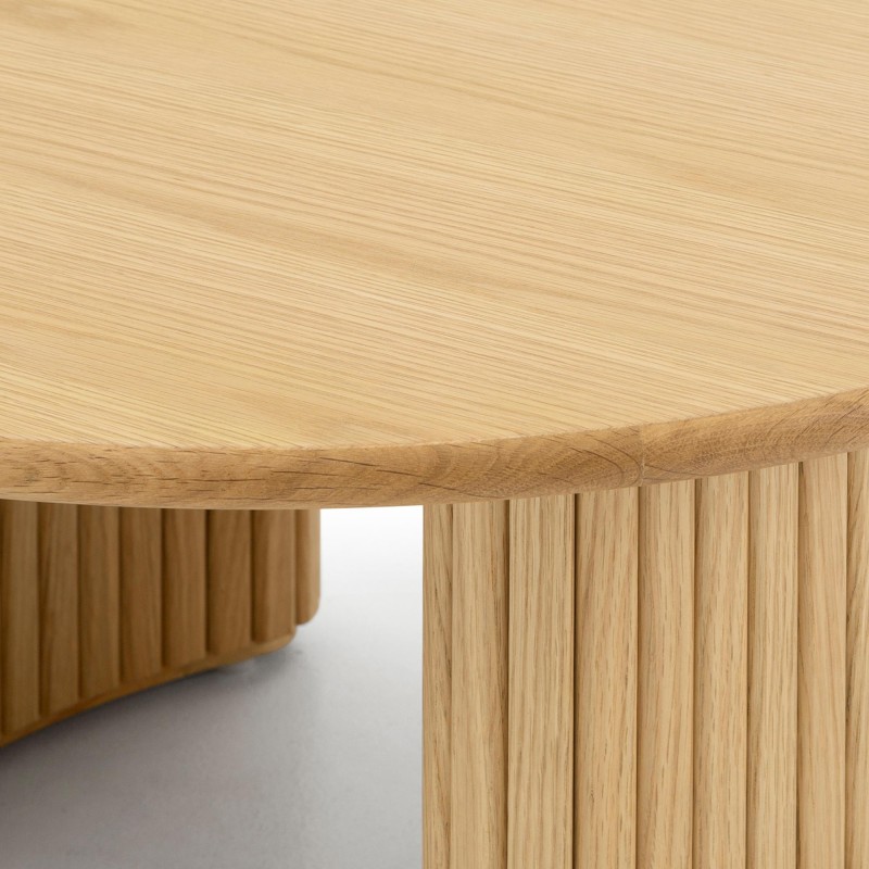 Ronde salontafel van eikenhout - Noji