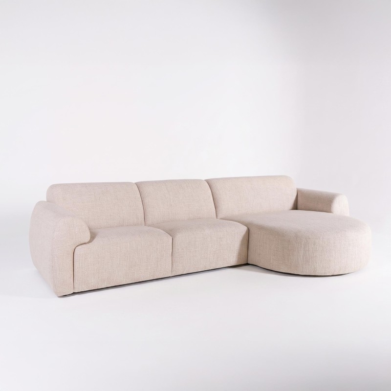 Hoekzetel 5-zits in stof met chaise longue rechts - Viana