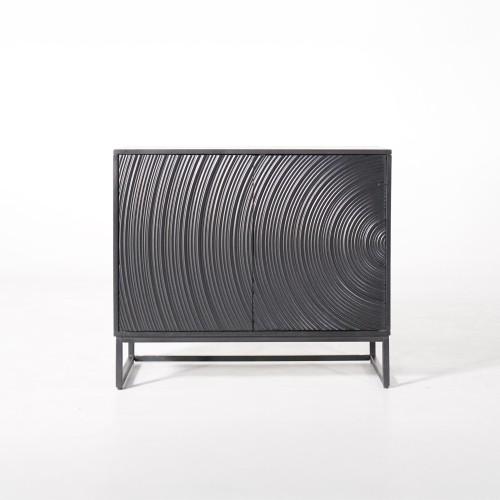 Modern design dressoir van zwart massief mangohout - 85 cm - Radian