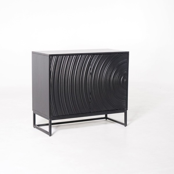 Modern design dressoir van zwart massief mangohout - 85 cm - Radian