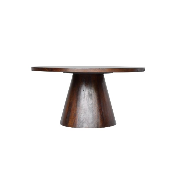 Ronde salontafel in donkerbruin massief hout - Alrik