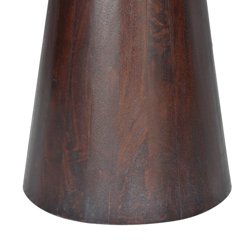 Ronde bijzettafel in donkerbruin massief hout - Alrik