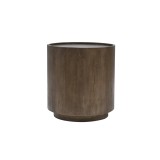 Ronde bijzettafel in donkerbruin massief hout - Toril