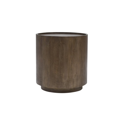 Ronde bijzettafel in donkerbruin massief hout - Toril