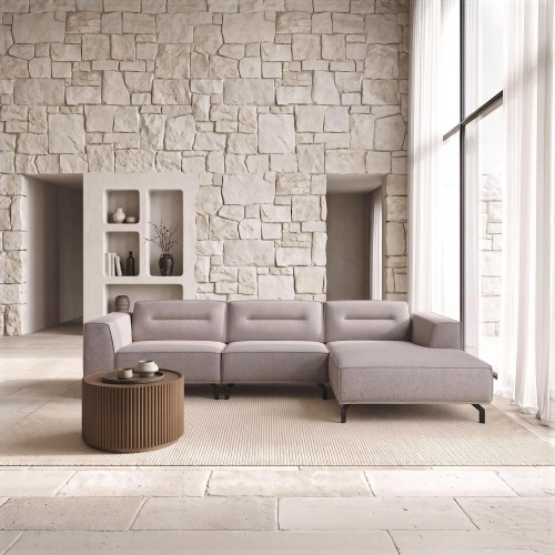 Hoekbank 5-zits in stof met chaise longue rechts - Zoya