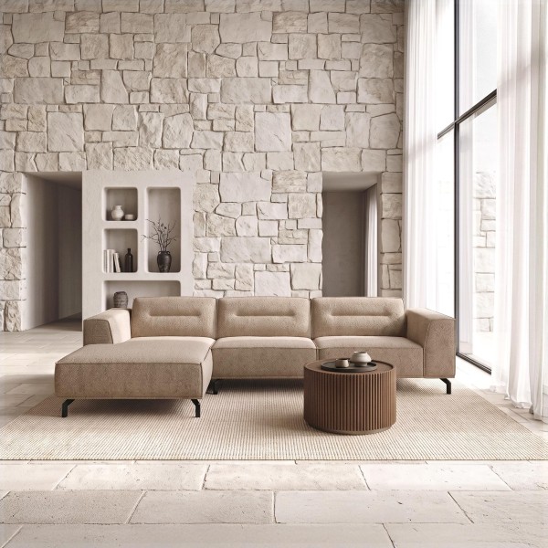 Hoekzetel 5-zits in stof met chaise longue links - Zoya