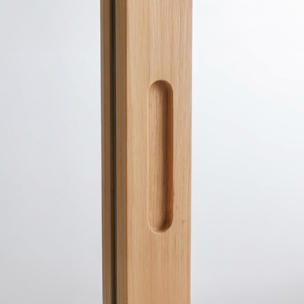 Badkamerkast 80 cm in massief hout met spiegel en schuifdeuren