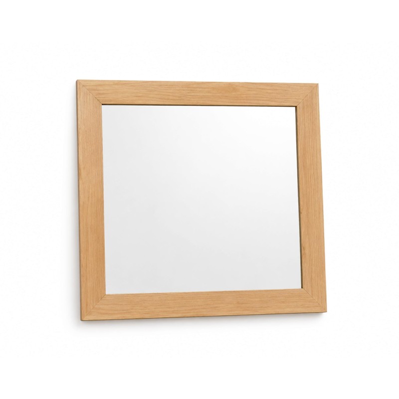 Vierkante badkamerspiegel voor wandmontage in massief mindihout