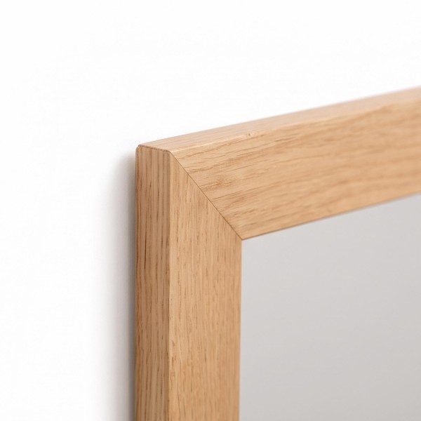 Vierkante badkamerspiegel voor wandmontage in massief mindihout