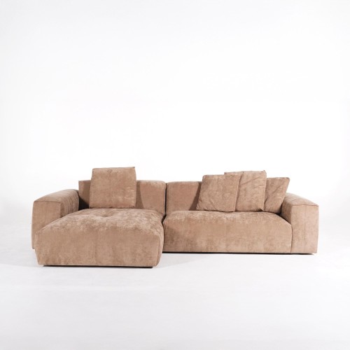 Hoekzetel 5-zits in stof met chaise longue links - Olya