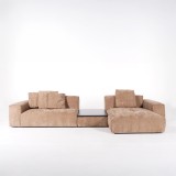 Hoekbank 5-zits met chaise longue rechts en geïntegreerde salontafel - Olya