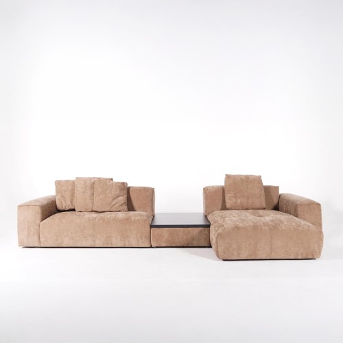 Hoekbank 5-zits met chaise longue rechts en geïntegreerde salontafel - Olya