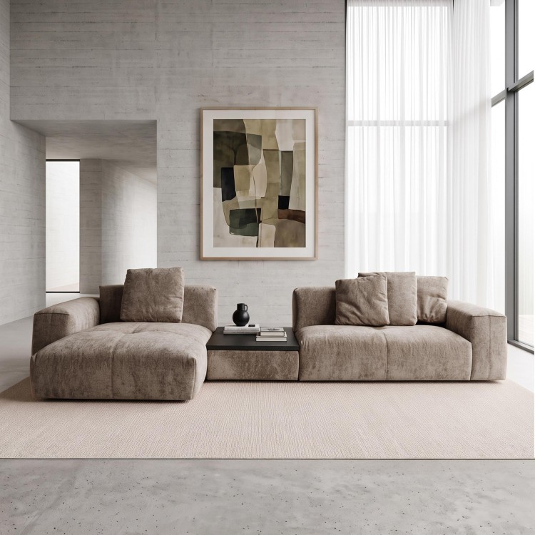 Hoekzetel 5-zits met chaise longue links en geïntegreerde salontafel - Olya