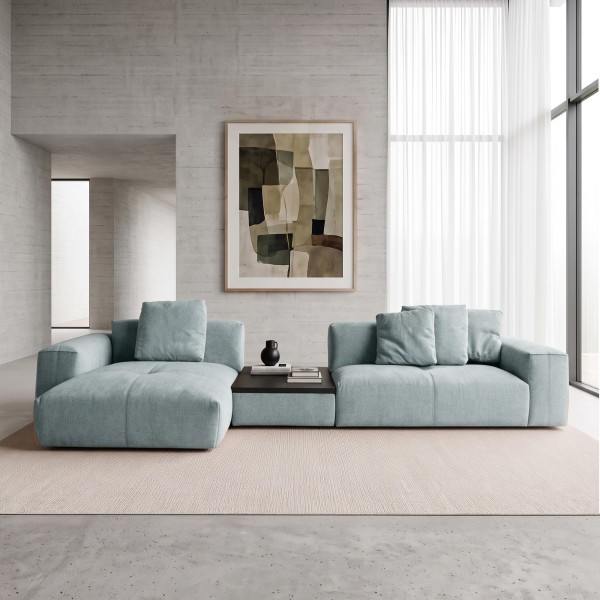 Hoekzetel 5-zits met chaise longue links en geïntegreerde salontafel - Olya