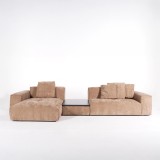 Hoekzetel 5-zits met chaise longue links en geïntegreerde salontafel - Olya
