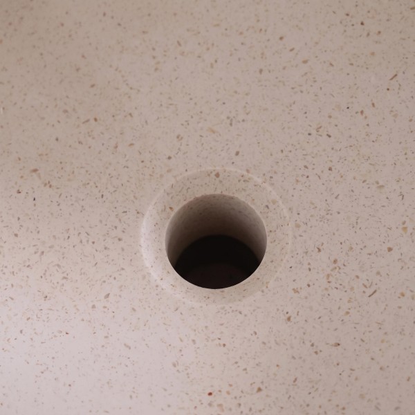 Vierkante waskom in witte terrazzo 40 x 40 cm - Kalani