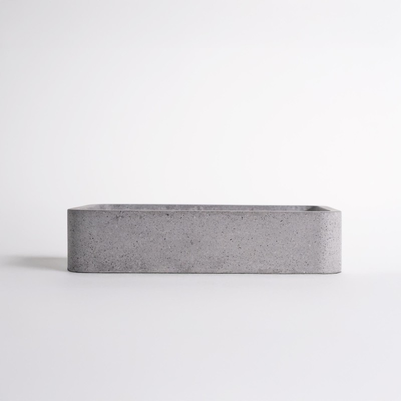 Rechthoekige waskom in grijze terrazzo 50 x 30 cm - Nohea
