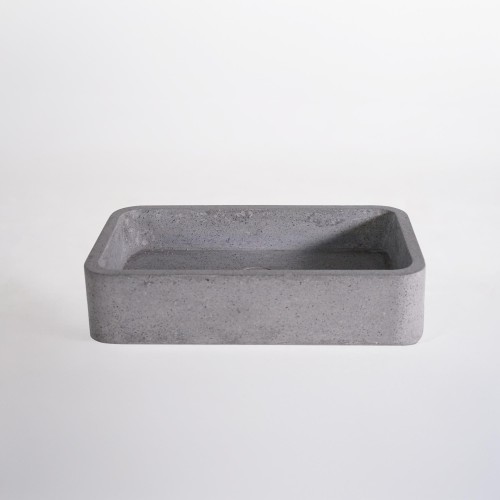 Rechthoekige waskom in grijze terrazzo 50 x 30 cm - Nohea