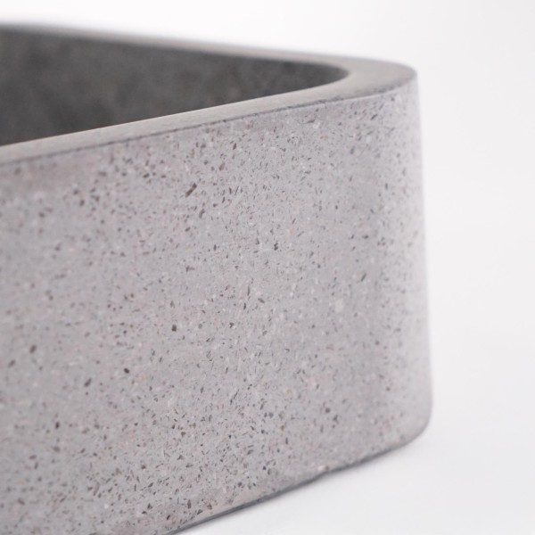 Rechthoekige waskom in grijze terrazzo 50 x 30 cm - Nohea