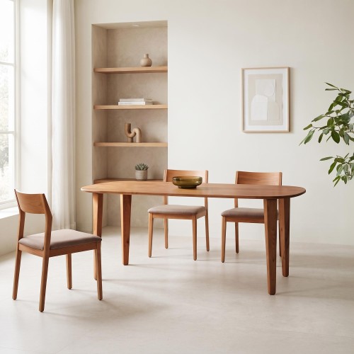 Ovalen eettafel in massief mangohout - Orama
