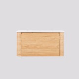 Zwevend badkamermeubel met enkele wastafel in licht walnoothout 80 cm - Celestine