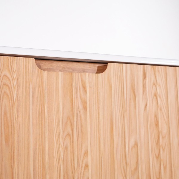 Zwevend badkamermeubel met dubbele wastafel van naturel acaciahout 120 cm - Sphene