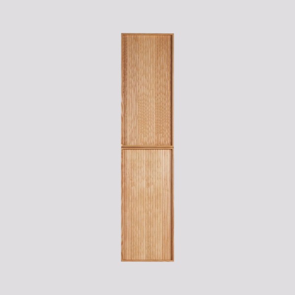 Zwevende badkamerkolomkast in licht walnoothout 160 cm - Carnelian