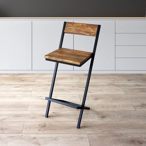 Chaise de bar bois et métal LINEA