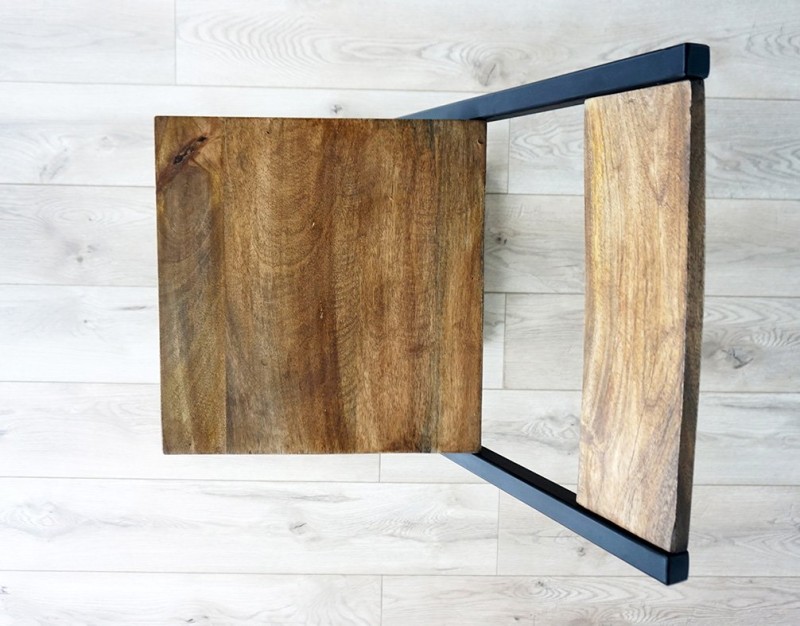 Houten en metalen barstoel Linea