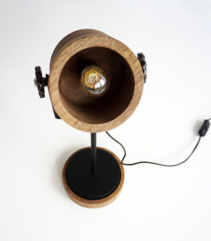 Houten en metalen tafellamp - Woody
