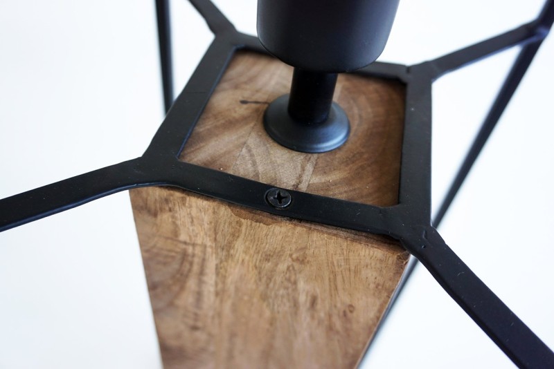 Industriële staande lamp hout en metaal 100 cm - Totem