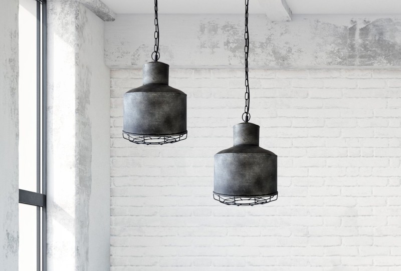 Industriële metalen hanglamp 28 cm - Berlijn
