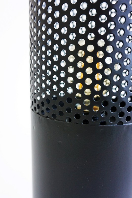 Industriële zwarte metalen vloerlamp 55 cm - Kaars