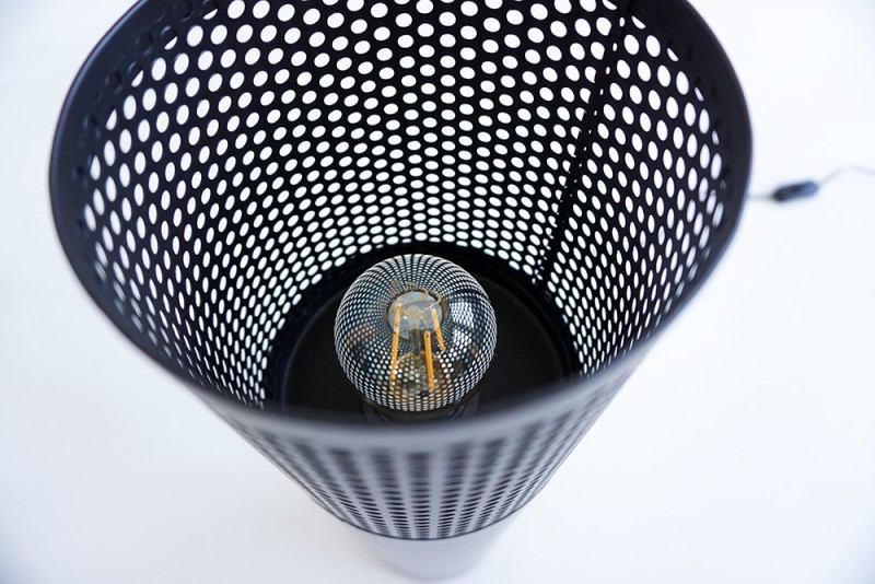 Industriële zwarte metalen vloerlamp 55 cm - Kaars