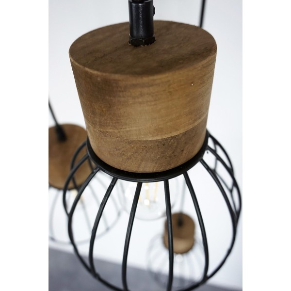 Suspension industrielle 4 lampes - Metalika