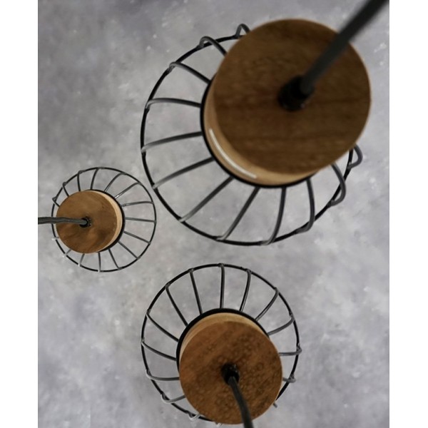 Suspension industrielle 4 lampes - Metalika