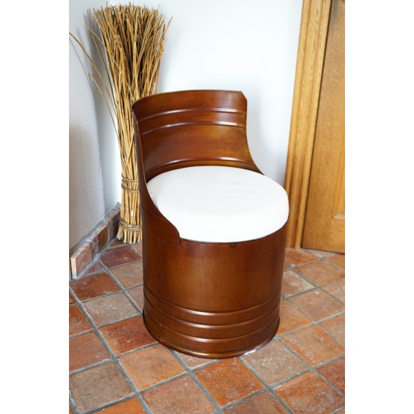 Industriële olievat fauteuil brons