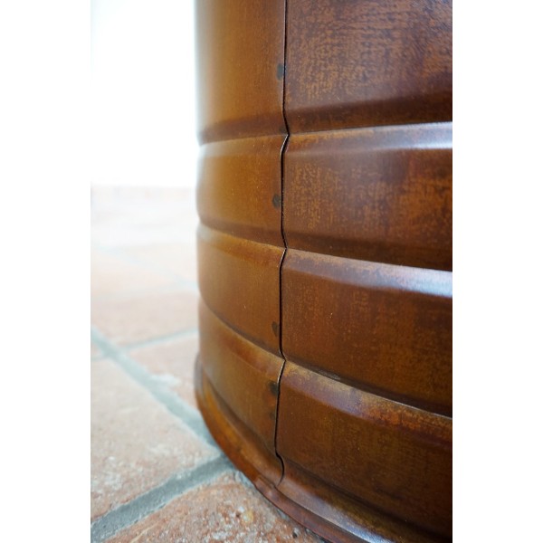 Industriële olievat fauteuil brons